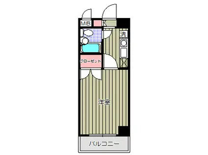 プレールミホカテリーナ武蔵小山(1K/5階)の間取り写真