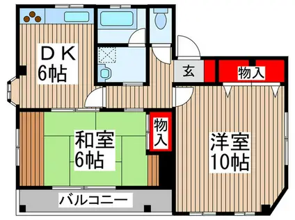 フォレストハイツ(2DK/2階)の間取り写真