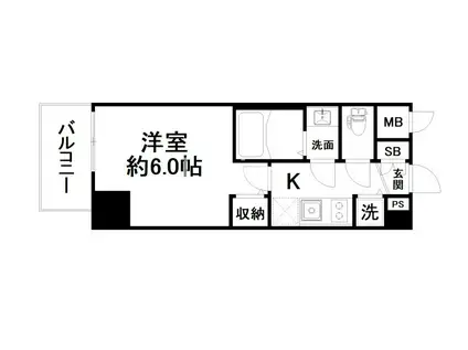 プロヴィスタ京都西院(1K/5階)の間取り写真