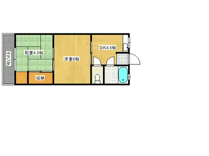 佐古ビル(2DK/4階)の間取り写真