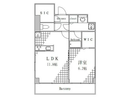 グランテラス業平(1LDK/4階)の間取り写真