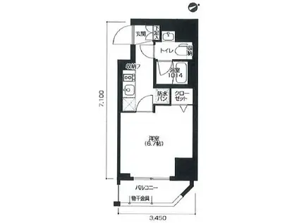 アーバネックス大森(1K/5階)の間取り写真