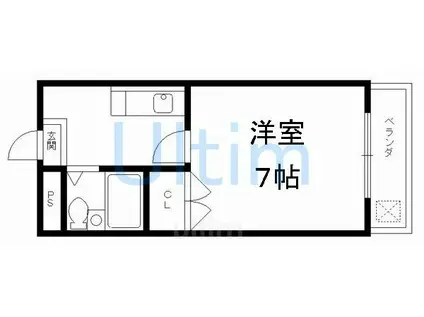 りりぱっと植村(1K/3階)の間取り写真