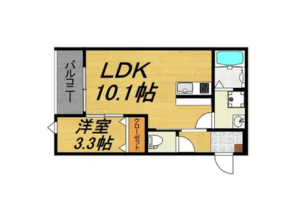 LECOCON一宮VI(1LDK/2階)の間取り写真
