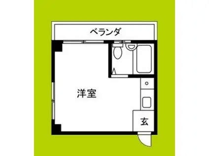 ハイツ青木(ワンルーム/3階)の間取り写真
