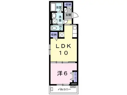 サンシャイン浦和美園(1LDK/2階)の間取り写真