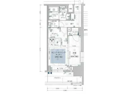 プレサンス ロジェ 丸の内 CENTRAL CASA(1LDK/2階)の間取り写真