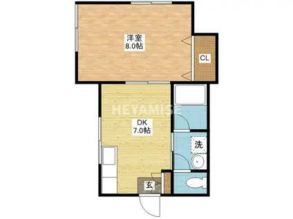 LE・OZI(1DK/1階)の間取り写真