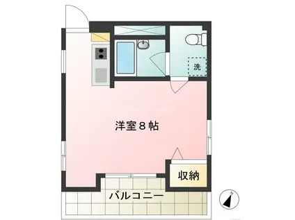 ポラリス目黒原町(ワンルーム/4階)の間取り写真