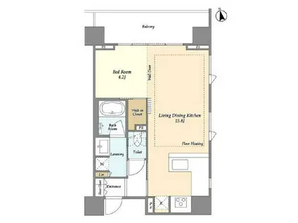 Mトリアノン(1LDK/2階)の間取り写真