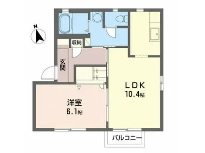 シ ャ ー メ ゾ ン R(1LDK/2階)の間取り写真