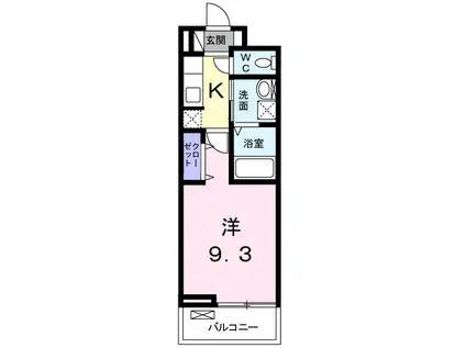 ハルズMIKURADO(1K/2階)の間取り写真