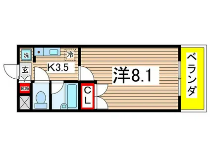 心はーとひるず(1K/3階)の間取り写真