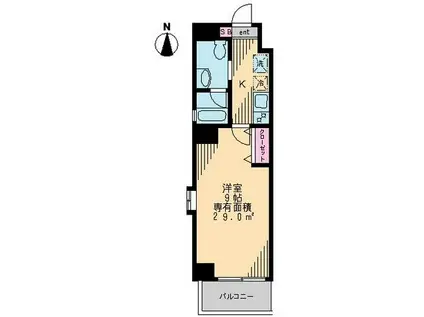 森下ツインキャッスル S棟(1K/3階)の間取り写真