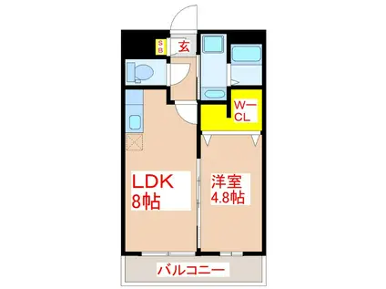 EGRET(1LDK/2階)の間取り写真