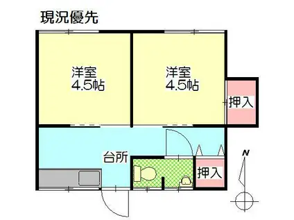 昭和荘(2K/2階)の間取り写真