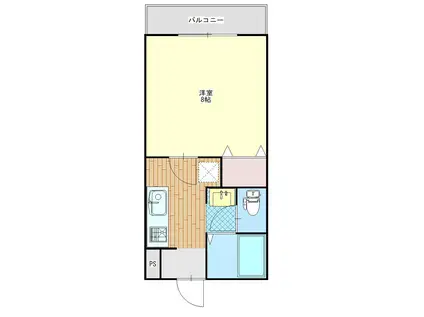 チェリーナカノI(1K/1階)の間取り写真