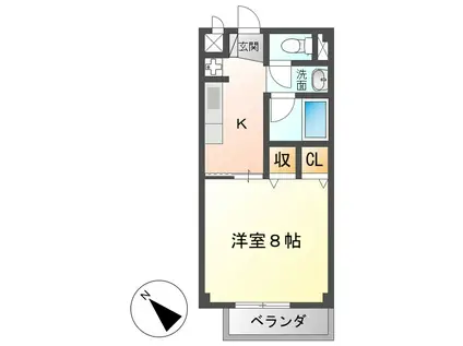 ツインアベニュー(1K/2階)の間取り写真