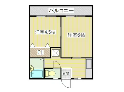 ジェントル矢沢(2K/3階)の間取り写真