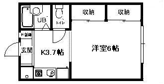 ピアハイツ旭(1K/1階)の間取り写真