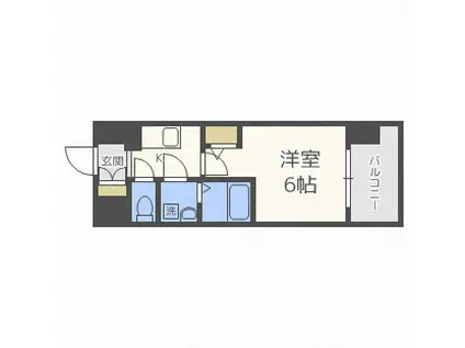 エスリード難波ザ・ゲート(1K/14階)の間取り写真