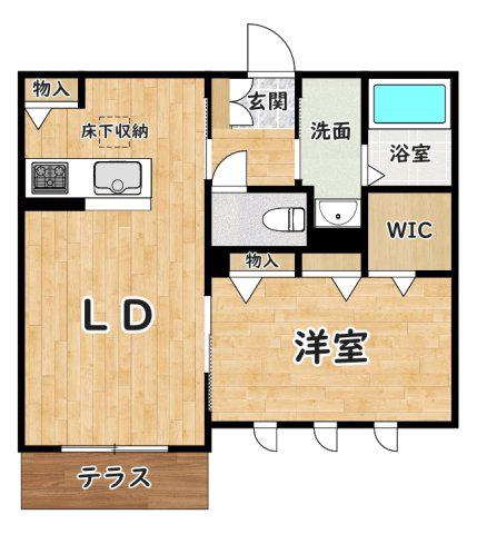 CORT青山II(1LDK/1階)の間取り写真