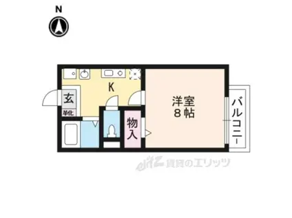 ウイングヒルズ笠山B(1K/1階)の間取り写真