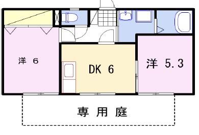 クレール糸井(2DK/1階)の間取り写真