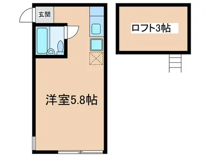 ミレーヌ南生田(ワンルーム/1階)の間取り写真