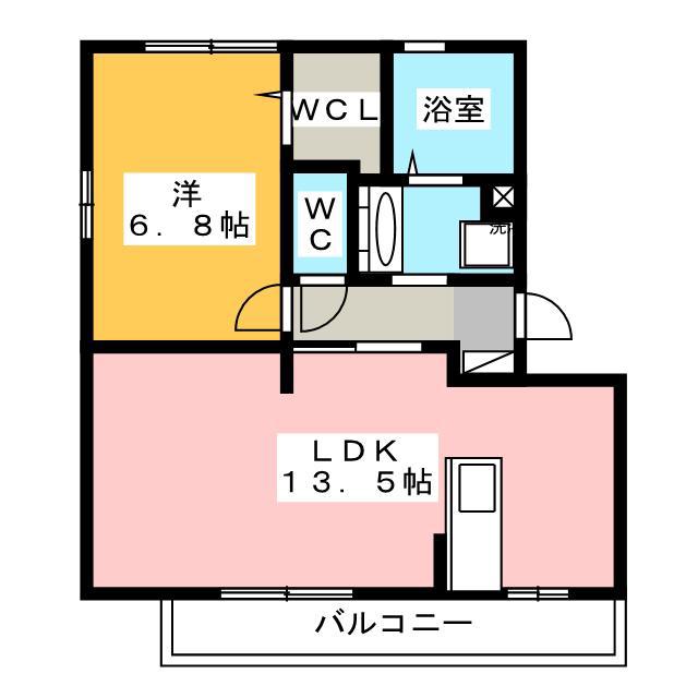 ラ クラシオン(1LDK/2階)の間取り写真
