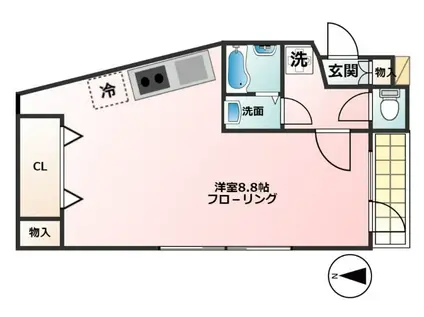 パークウェル市ヶ谷(ワンルーム/3階)の間取り写真