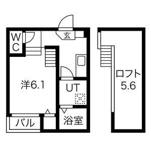 GLORIA栄生(1SK/1階)の間取り写真