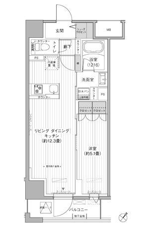 メゾン クロロ(1LDK/5階)の間取り写真