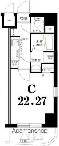 グリフィン品川大井(1K/10階)の間取り写真