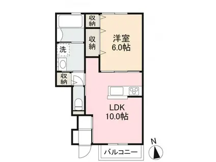 CAMINO REAL(1LDK/1階)の間取り写真