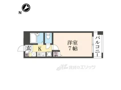 グラフィーネ草津野路(1K/4階)の間取り写真