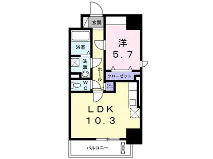 ベルフィオーレ(1LDK/6階)の間取り写真