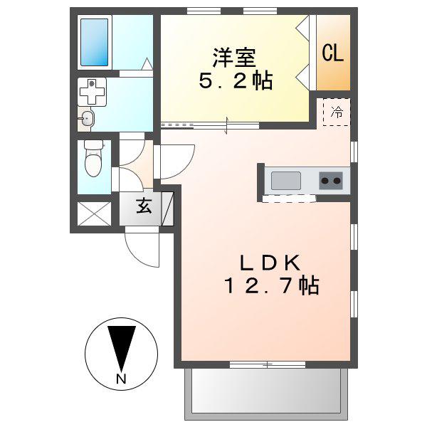 MAPLE(1LDK/3階)の間取り写真