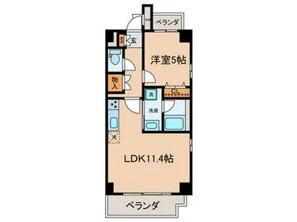 CASA DE PARTIDA(1LDK/4階)の間取り写真