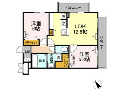 T&R APARTMEMT(2LDK/3階)の間取り写真
