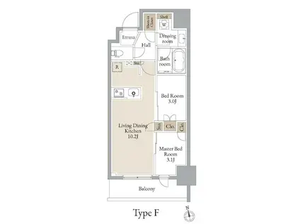 JMFレジデンス浅草橋三丁目(2LDK/10階)の間取り写真