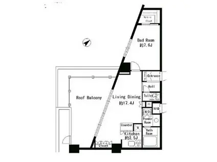 パークルージュ赤坂檜町(1LDK/8階)の間取り写真