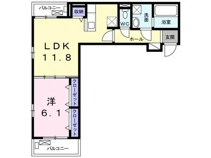 ルーナ クレシェンテ(1LDK/3階)の間取り写真