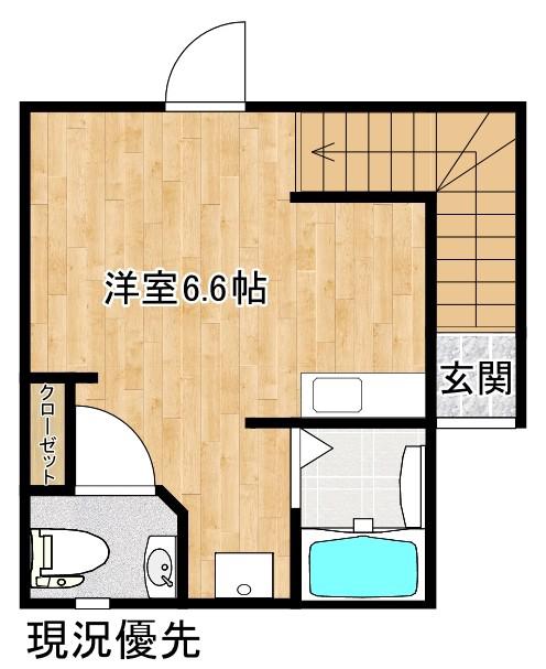 カレント(ワンルーム/2階)の間取り写真
