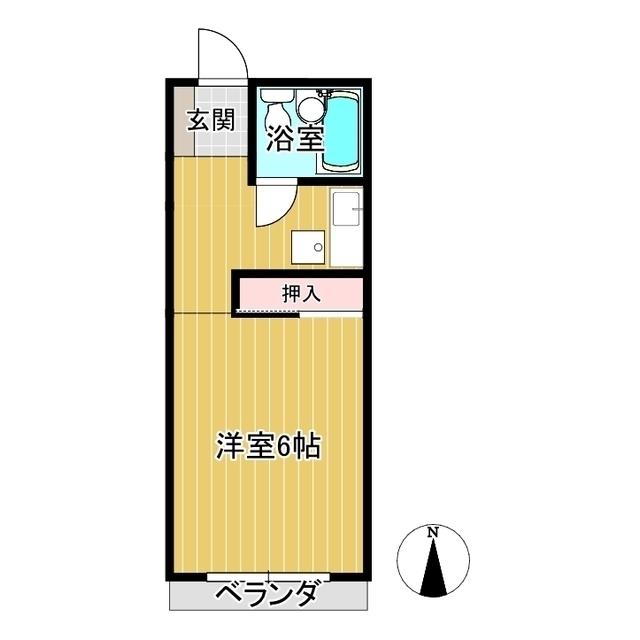 鶴山マンション(1K/3階)の間取り写真