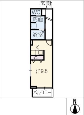 ノース VILLAGE 一宮(ワンルーム/3階)の間取り写真