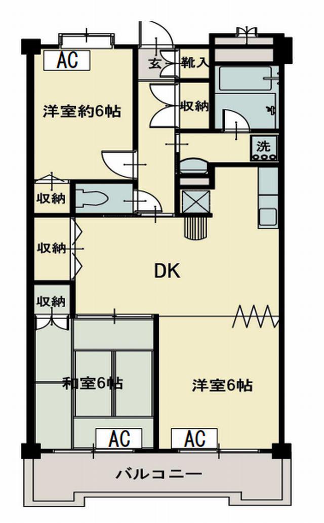 アステル(3DK/2階)の間取り写真