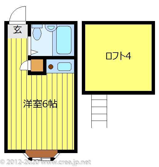 パステルハイム(ワンルーム/2階)の間取り写真