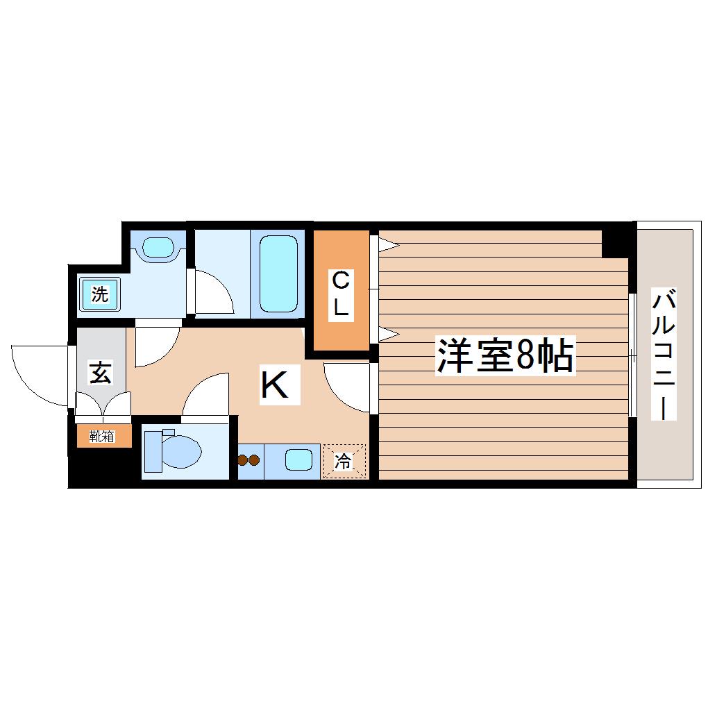 フォレストコートI(1K/4階)の間取り写真