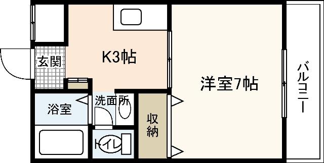 プリムベール(1K/3階)の間取り写真